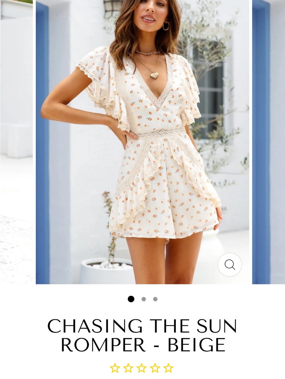 Chasing the Sun Beige Floral Mini Dress Romper